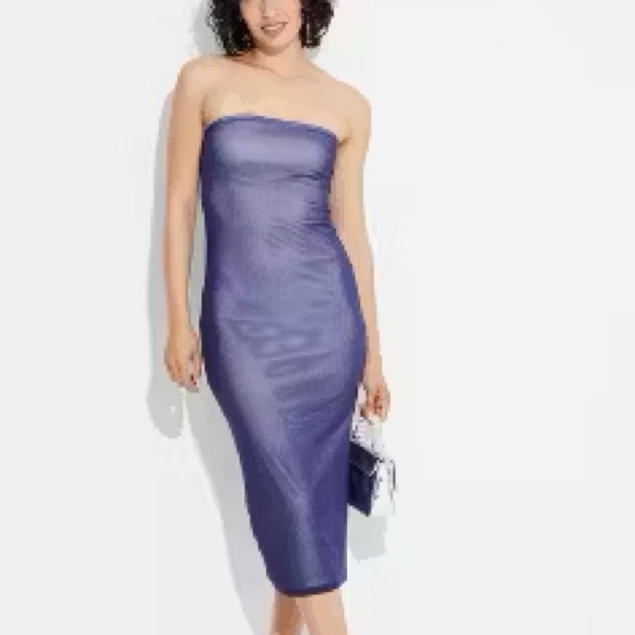 Wild Fable Blue Tube Top Stretchy Dress | Size M NWOT - Picture 7 of 7